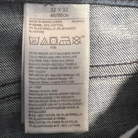 Banana Republic Mens Dark Washed Blue Slim Straight Leg Denim Jeans Size 32 x 32 - Picture 7 of 10